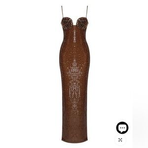 Brown sequin formal dress size s/xs